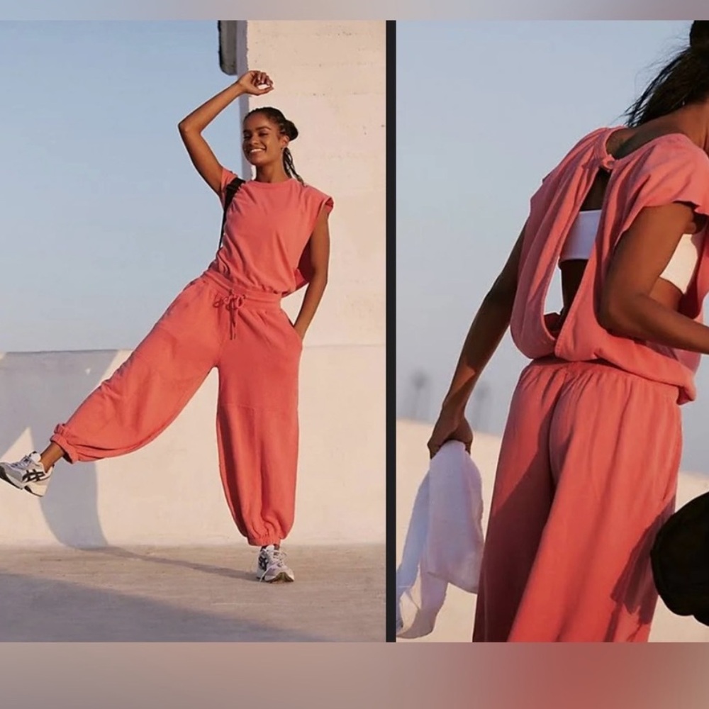 Free People Throw and Go Raspberry Pink Onesie Jumpsuit - Picture 2 of 6